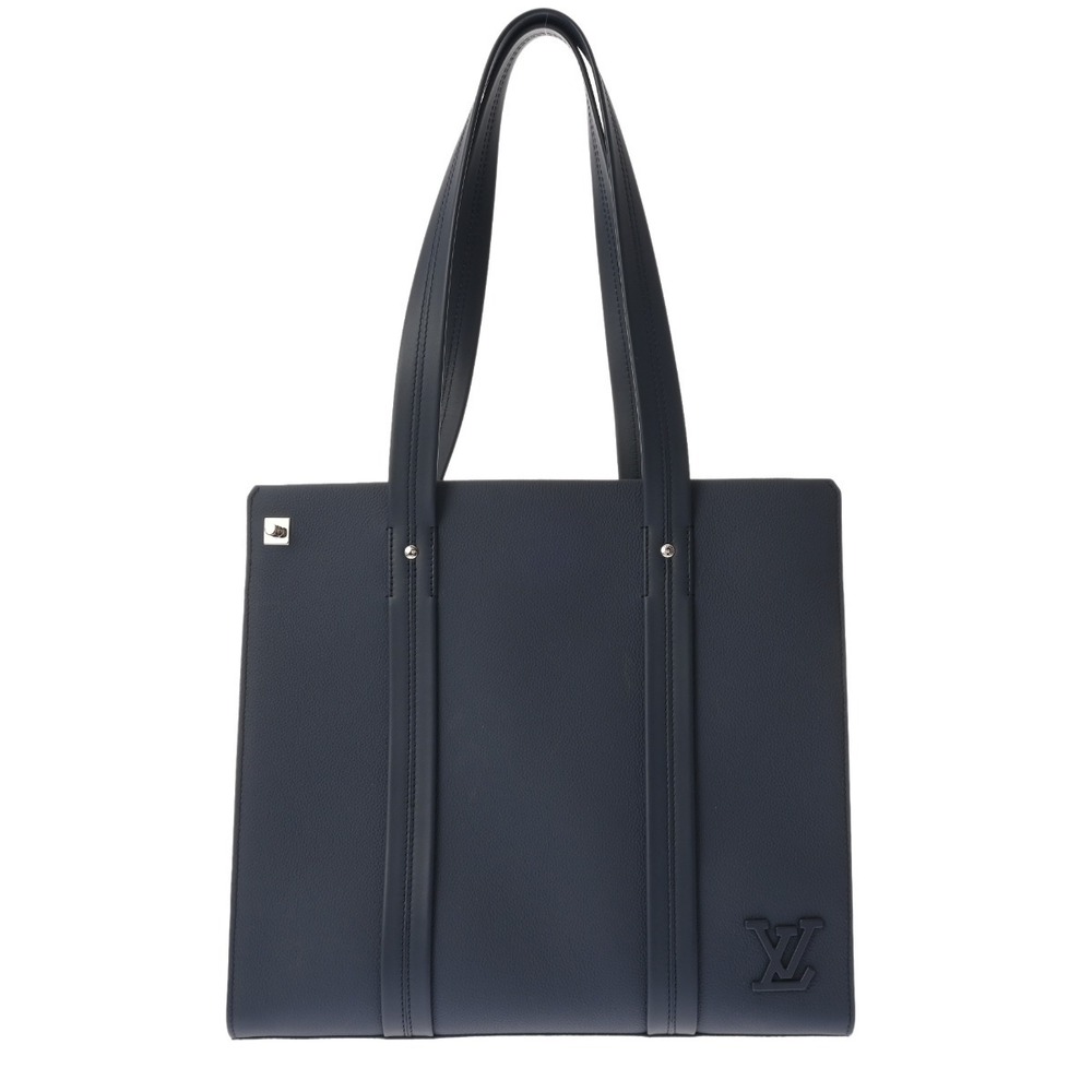 Louis Vuitton LV Aerogramme Take Off Tote Navy Blue Grained Calf Leather Bag